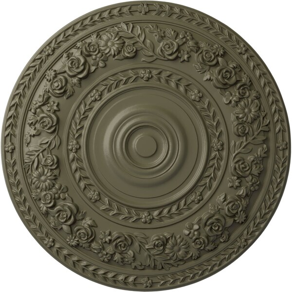 Ekena Millwork Rose Ceiling Medallion (Fits Canopies up to 13 1/2"), Hnd-Painted Spartan Stone, 33 7/8"OD x 2 3/8"P CM33ROSSF - main
